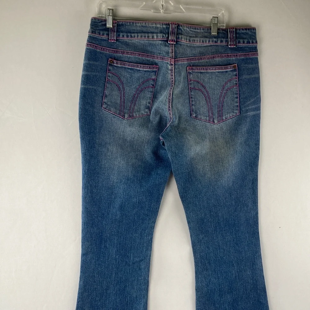 Bisou Bisou Women's Denim Jeans with Pink Stitching - Picture 7 of 9